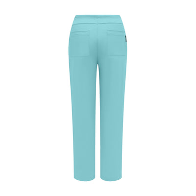 Turquoise pants on a white background