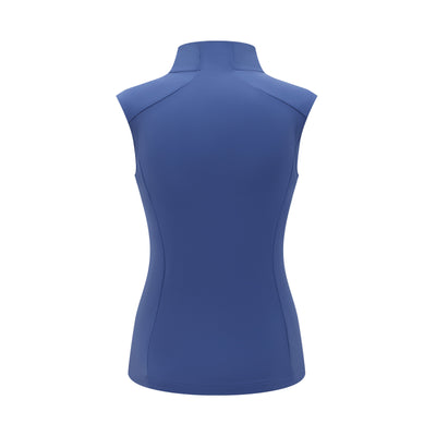 Blue sleeveless vest on a white background