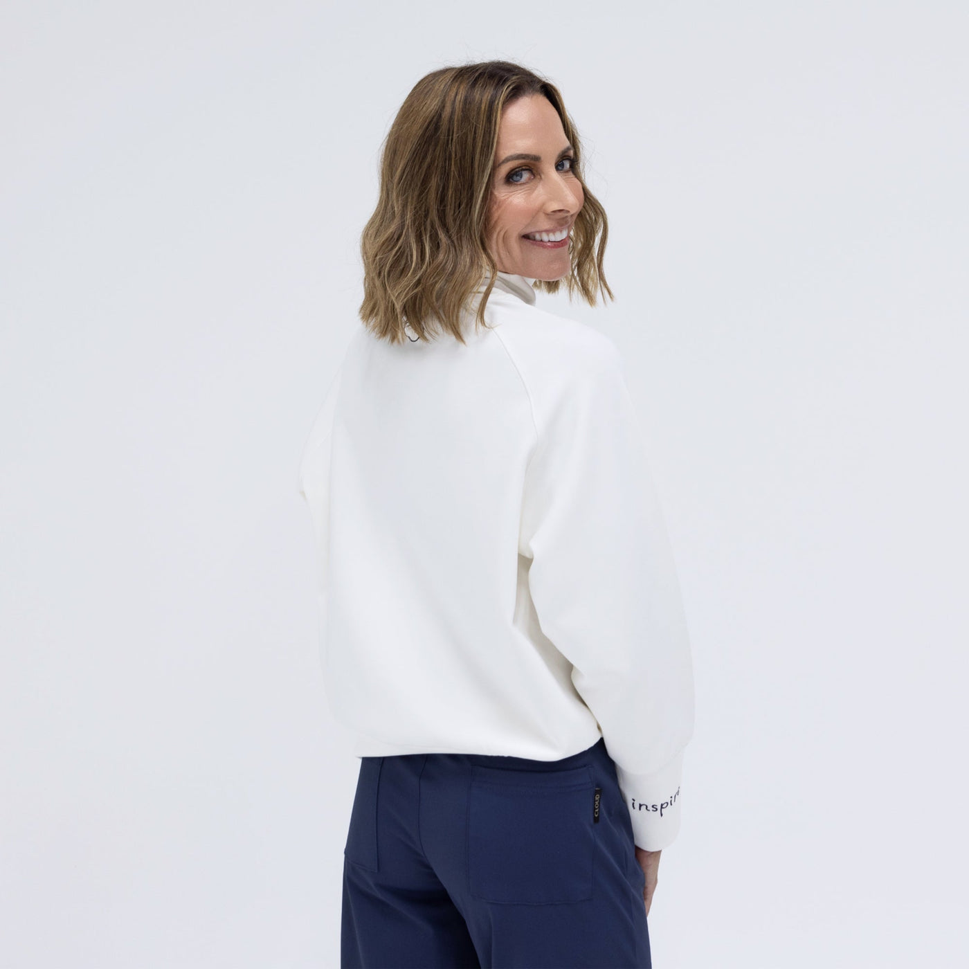 Scout Mock Neck Sweatshirt White